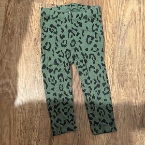 Green Leopard Print Kids Leggings Kyte
